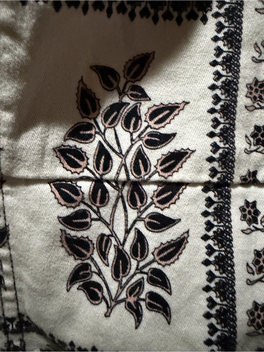 Anthropologie White Midi Dress with a Sophisticated Black Floral Block Print - Picture 7 of 11